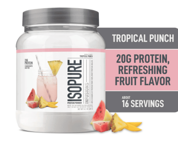 Isopure, Infusions 100% Whey Protein Isolate, Tropical Punch,16 Servings