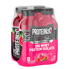 Protein2o 20g Whey Protein Infused Water Plus Electrolytes, Strawberry Watermelon, 16.9 fl Oz (Pack of 4)