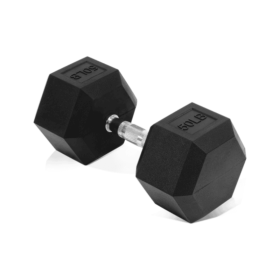 Hex Rubber Coated Dumbbell - Non-Slip Grip, Durable & Space-Saving For Home Gym Workouts--Only Supports Self Pickup (Option: 50LB Single)