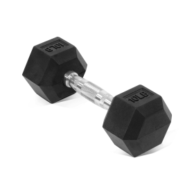 Hex Rubber Coated Dumbbell - Non-Slip Grip, Durable & Space-Saving For Home Gym Workouts--Only Supports Self Pickup (Option: 10LB Single)