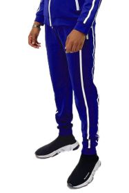 Mens Active Wear Running Track Pant Joggers (Color: ROYAL, size: 2XL)