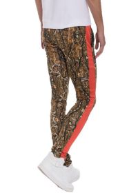 WEIV MEN'S HUNTER CAMO TRACK PANTS (Color: CAMO-ORANGE, size: L)