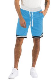 Solid Athletic Basketball Sports Shorts (Color: AQUA, size: M)
