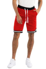 Solid Athletic Basketball Sports Shorts (Color: Red, size: M)