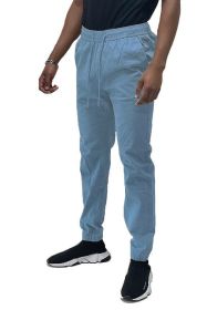 Weiv Mens Solid Stretch Cargo Jogger (Color: SKY, size: 2XL)