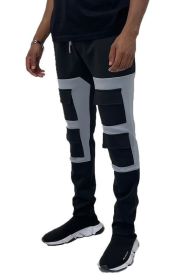 SQUARE BLOCK TRACK PANTS - GREY (Color: Grey, size: M)