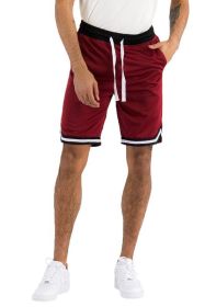 Solid Athletic Basketball Sports Shorts (Color: BURGUNDY, size: M)
