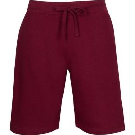 Fleece Sweat Shorts (Color: BURGUNDY, size: M)