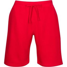 Fleece Sweat Shorts (Color: Red, size: M)