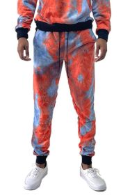 COTTON TYE DYE SWEAT PANTS (Color: BLUE PINK, size: S)