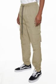 PEACOCK IRIDESCEINT JOGGER PANTS (Color: BEIGE, size: M)
