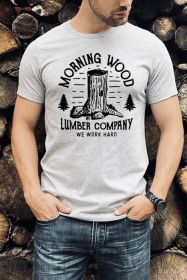 Morning Wood Men's Tee (Color: Red, size: M)