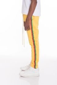 RASTA TAPED TRACK PANTS (Color: BEIGE, size: L)