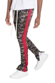 NEUTRAL BLACK CAMO TRACK PANTS (Color: Red, size: 2XL)