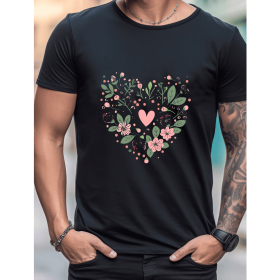 Celebrate in Style with This 100% Cotton Men's Valentine's Day Tee (Style: 1)