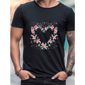 Celebrate in Style with This 100% Cotton Men's Valentine's Day Tee (Style: 21)