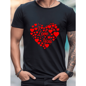 Celebrate in Style with This 100% Cotton Men's Valentine's Day Tee (Style: 7)