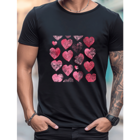 Celebrate in Style with This 100% Cotton Men's Valentine's Day Tee (Style: 50)