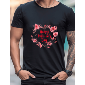 Celebrate in Style with This 100% Cotton Men's Valentine's Day Tee (Style: 82)