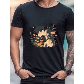 Celebrate in Style with This 100% Cotton Men's Valentine's Day Tee (Style: 65)