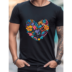 Celebrate in Style with This 100% Cotton Men's Valentine's Day Tee (Style: 92)