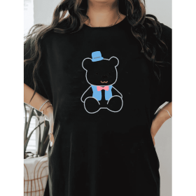 Casual Women's Cotton T-Shirt with Bow Detail - Trendy and Comfortable for Every Season (Style: 106)