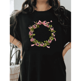 Casual Women's Cotton T-Shirt with Bow Detail - Trendy and Comfortable for Every Season (Style: 87)